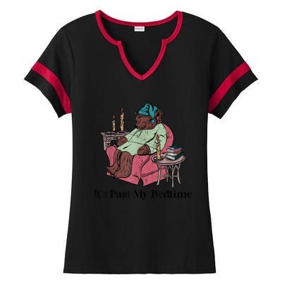 Its Past My Bedtime Funny Bear Sleeping Ladies Halftime Notch Neck Tee