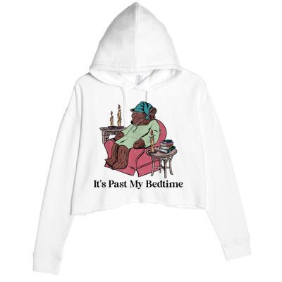 Its Past My Bedtime Funny Bear Sleeping Crop Fleece Hoodie