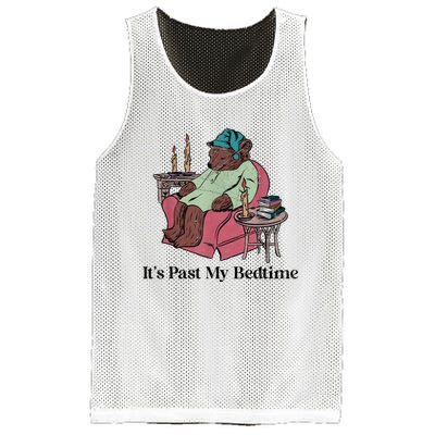 Its Past My Bedtime Funny Bear Sleeping Mesh Reversible Basketball Jersey Tank