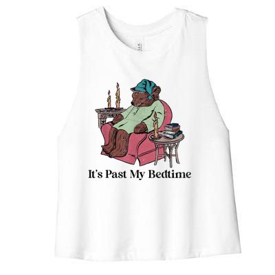 Its Past My Bedtime Funny Bear Sleeping Women's Racerback Cropped Tank