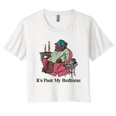 Its Past My Bedtime Funny Bear Sleeping Women's Crop Top Tee