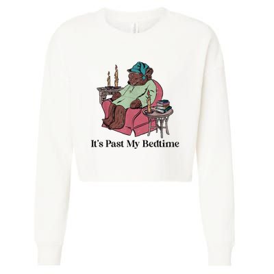 Its Past My Bedtime Funny Bear Sleeping Cropped Pullover Crew