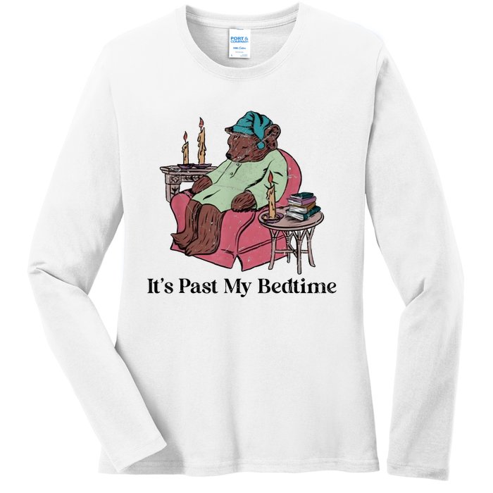 Its Past My Bedtime Funny Bear Sleeping Ladies Long Sleeve Shirt