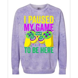 I Paused My Game To Be Here Video Game Beads Mardi Gras Colorblast Crewneck Sweatshirt