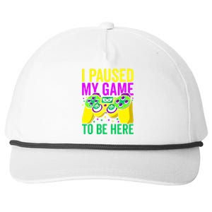 I Paused My Game To Be Here Video Game Beads Mardi Gras Snapback Five-Panel Rope Hat