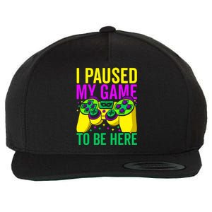 I Paused My Game To Be Here Video Game Beads Mardi Gras Wool Snapback Cap