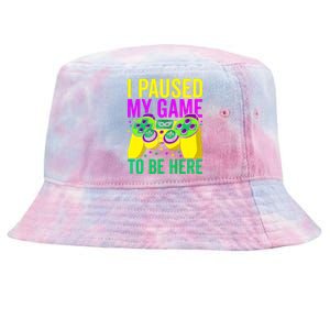 I Paused My Game To Be Here Video Game Beads Mardi Gras Tie-Dyed Bucket Hat