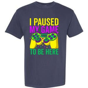 I Paused My Game To Be Here Video Game Beads Mardi Gras Garment-Dyed Heavyweight T-Shirt