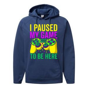 I Paused My Game To Be Here Video Game Beads Mardi Gras Performance Fleece Hoodie