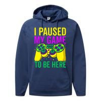 I Paused My Game To Be Here Video Game Beads Mardi Gras Performance Fleece Hoodie