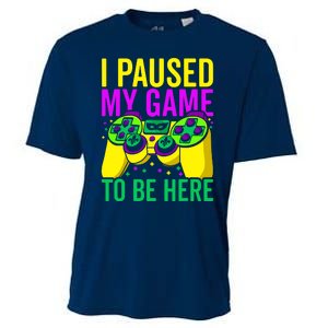 I Paused My Game To Be Here Video Game Beads Mardi Gras Cooling Performance Crew T-Shirt