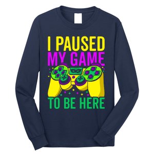 I Paused My Game To Be Here Video Game Beads Mardi Gras Long Sleeve Shirt