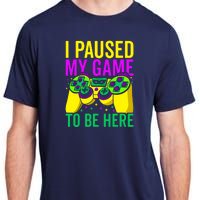 I Paused My Game To Be Here Video Game Beads Mardi Gras Adult ChromaSoft Performance T-Shirt