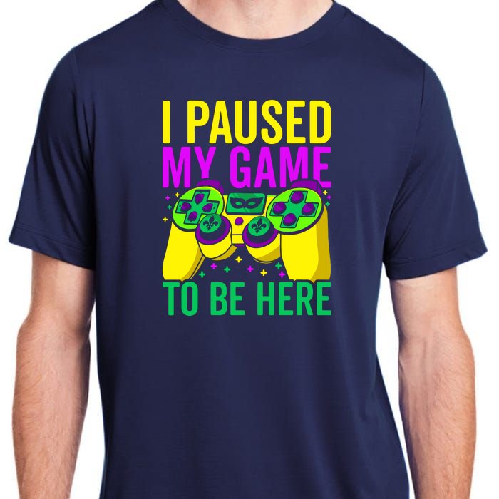 I Paused My Game To Be Here Video Game Beads Mardi Gras Adult ChromaSoft Performance T-Shirt