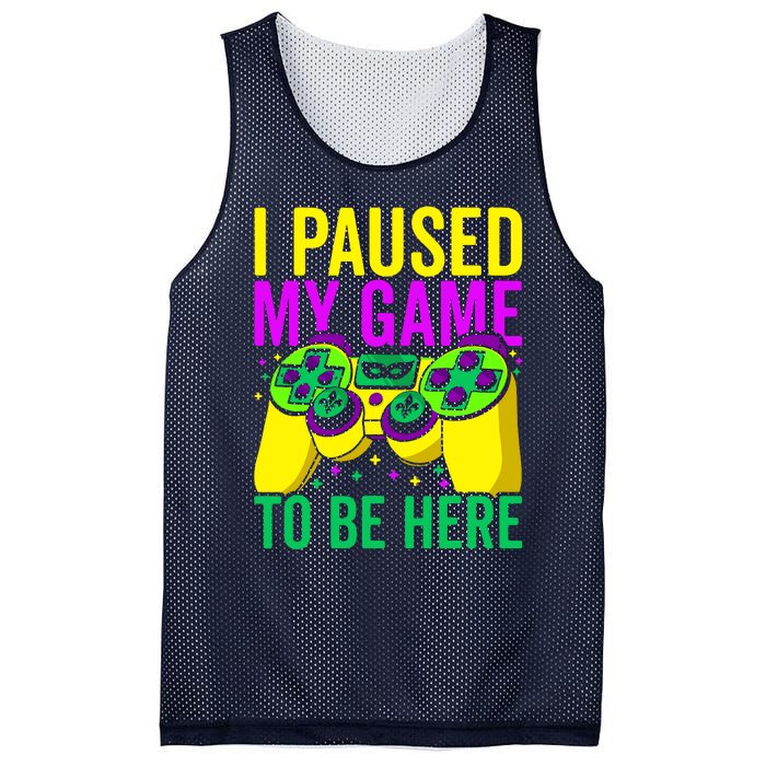 I Paused My Game To Be Here Video Game Beads Mardi Gras Mesh Reversible Basketball Jersey Tank