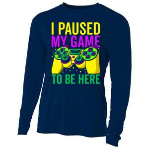 I Paused My Game To Be Here Video Game Beads Mardi Gras Cooling Performance Long Sleeve Crew