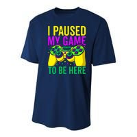 I Paused My Game To Be Here Video Game Beads Mardi Gras Youth Performance Sprint T-Shirt