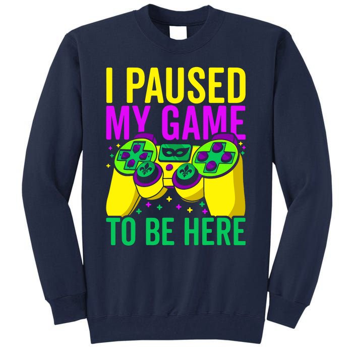 I Paused My Game To Be Here Video Game Beads Mardi Gras Tall Sweatshirt