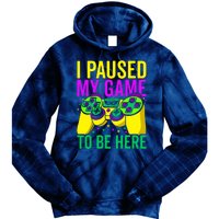 I Paused My Game To Be Here Video Game Beads Mardi Gras Tie Dye Hoodie