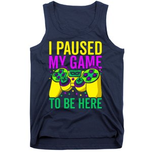 I Paused My Game To Be Here Video Game Beads Mardi Gras Tank Top