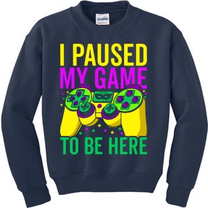 I Paused My Game To Be Here Video Game Beads Mardi Gras Kids Sweatshirt