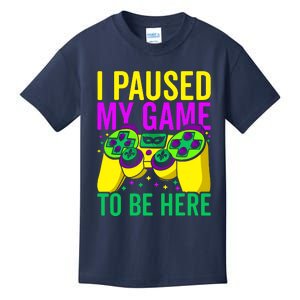 I Paused My Game To Be Here Video Game Beads Mardi Gras Kids T-Shirt