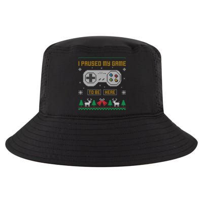 I Paused My Game To Be Here Gaming Ugly Christmas Sweater Gift Cool Comfort Performance Bucket Hat