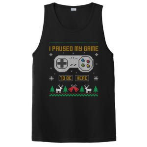 I Paused My Game To Be Here Gaming Ugly Christmas Sweater Gift PosiCharge Competitor Tank