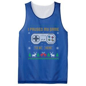 I Paused My Game To Be Here Gaming Ugly Christmas Sweater Gift Mesh Reversible Basketball Jersey Tank