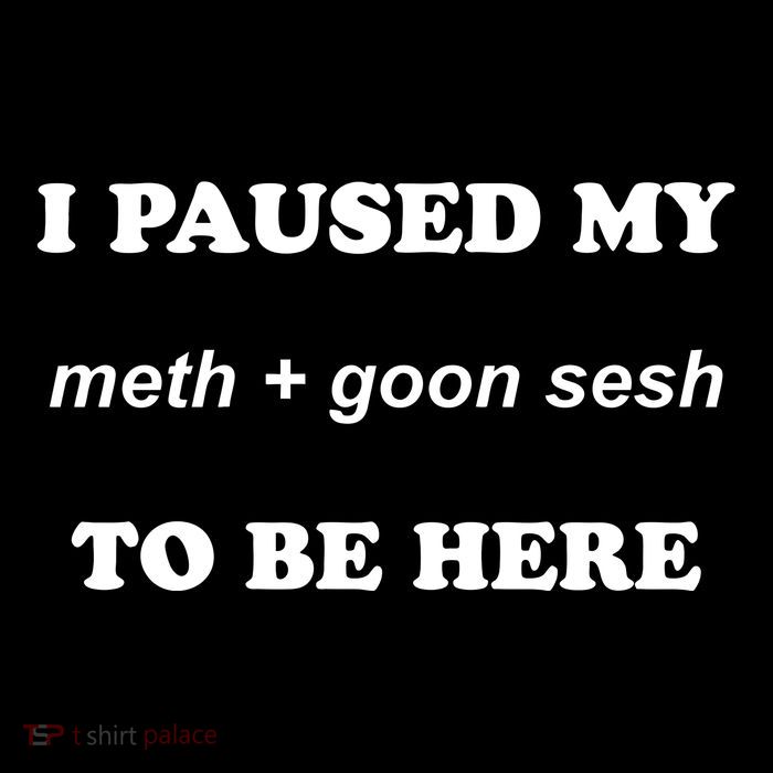I Paused My Meth And Goon Sesh To Be Here Drawstring Bag