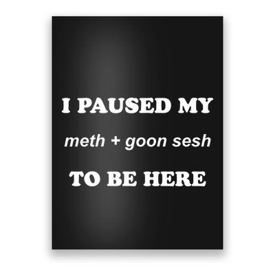 I Paused My Meth And Goon Sesh To Be Here Poster