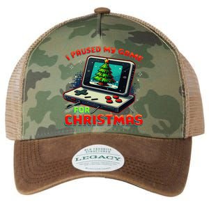 I Paused My Game For Christmas Funny Christmas Gamer Gift Legacy Tie Dye Trucker Hat