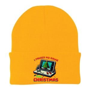 I Paused My Game For Christmas Funny Christmas Gamer Gift Knit Cap Winter Beanie