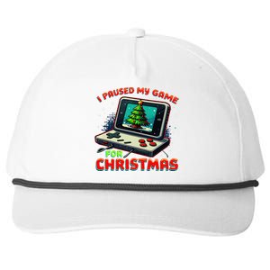 I Paused My Game For Christmas Funny Christmas Gamer Gift Snapback Five-Panel Rope Hat