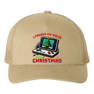 I Paused My Game For Christmas Funny Christmas Gamer Gift Yupoong Adult 5-Panel Trucker Hat