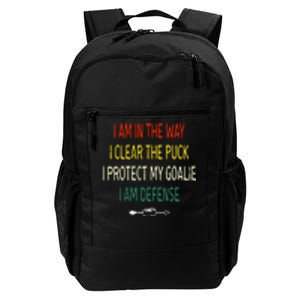 I Protect My Goalie I Am Defense Funny Ice Hockey Father's Day Gift Daily Commute Backpack