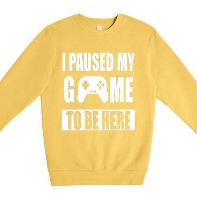 I Paused My Game To Be Here Premium Crewneck Sweatshirt