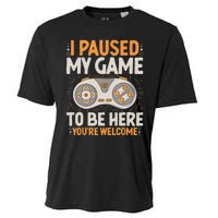 I Paused My Game To Be Here Retro Gaming Humor Funny Gamer Cooling Performance Crew T-Shirt