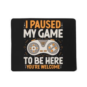 I Paused My Game To Be Here Retro Gaming Humor Funny Gamer Mousepad