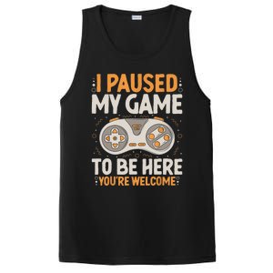 I Paused My Game To Be Here Retro Gaming Humor Funny Gamer PosiCharge Competitor Tank