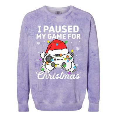 I Paused My Game For Christmas Boy Gamer Gaming Controller Colorblast Crewneck Sweatshirt