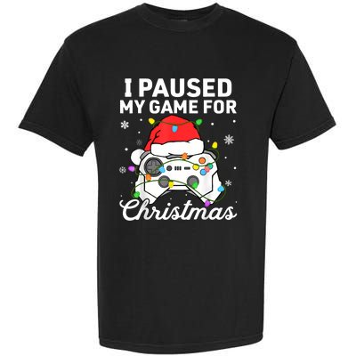 I Paused My Game For Christmas Boy Gamer Gaming Controller Garment-Dyed Heavyweight T-Shirt