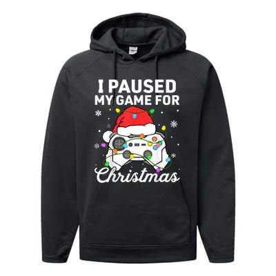 I Paused My Game For Christmas Boy Gamer Gaming Controller Performance Fleece Hoodie