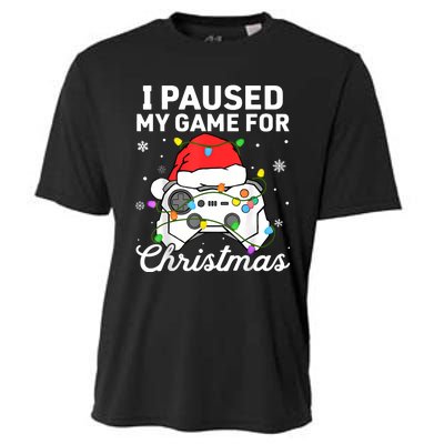 I Paused My Game For Christmas Boy Gamer Gaming Controller Cooling Performance Crew T-Shirt