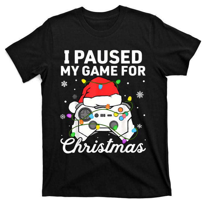 I Paused My Game For Christmas Boy Gamer Gaming Controller T-Shirt