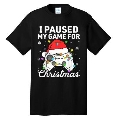 I Paused My Game For Christmas Boy Gamer Gaming Controller Tall T-Shirt