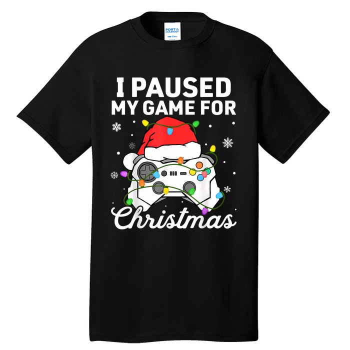 I Paused My Game For Christmas Boy Gamer Gaming Controller Tall T-Shirt