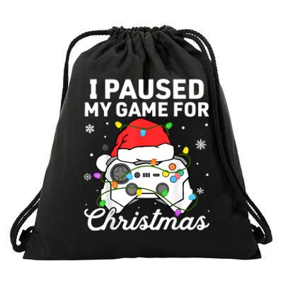 I Paused My Game For Christmas Boy Gamer Gaming Controller Drawstring Bag