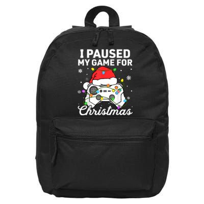 I Paused My Game For Christmas Boy Gamer Gaming Controller 16 in Basic Backpack