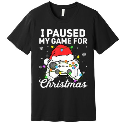 I Paused My Game For Christmas Boy Gamer Gaming Controller Premium T-Shirt